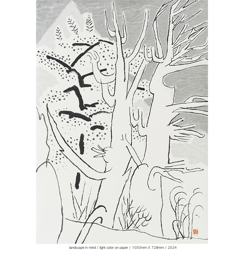 Jang Byeong Eun · Eastbrush · 张炳彥 · Landscape_in_mind · light_color_on_paper · 1030mm_x_728mm · 2024